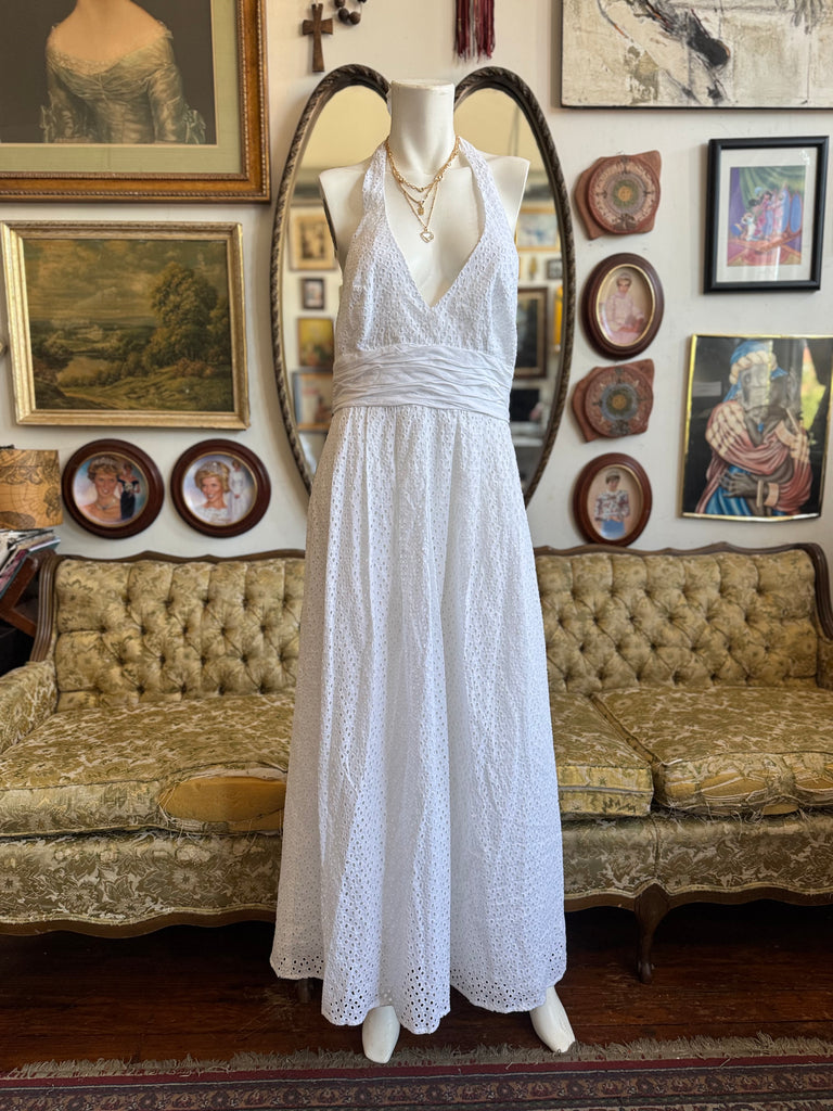maggy london white lace dress Maggy London Lace Ruffle Dress 2P White Sleeveless Cutout back $138 Nordstrom