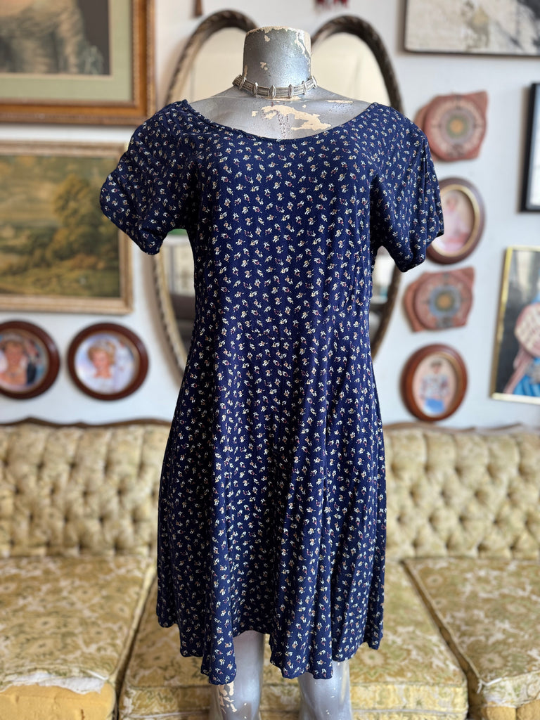 Vintage 90s All That Jazz Navy Blue Floral Mini Dress Size M – Rumors Richmond