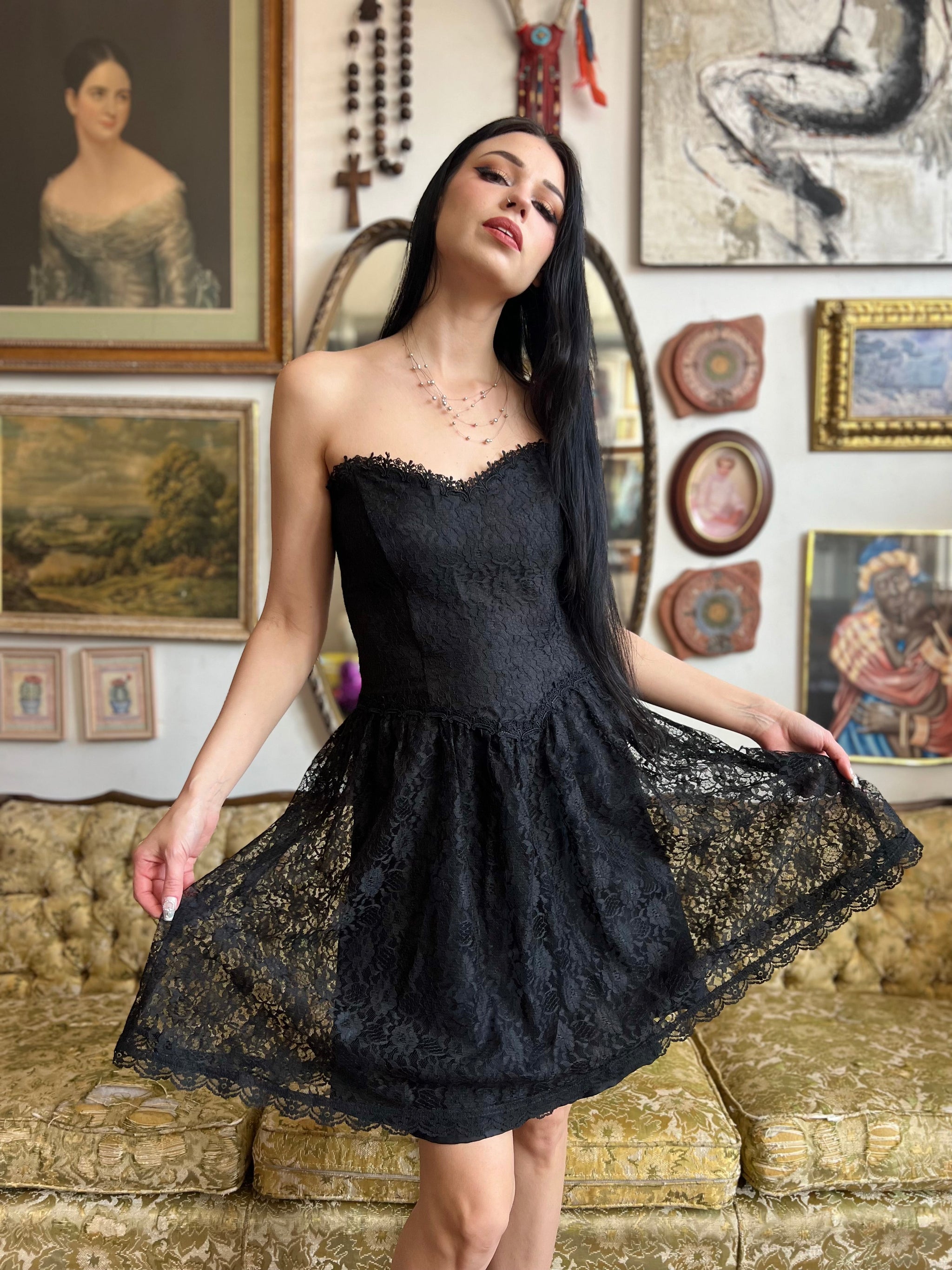 80s Vintage Scott McClintock Gunne Sax Mini Dress Size M/L (flawed