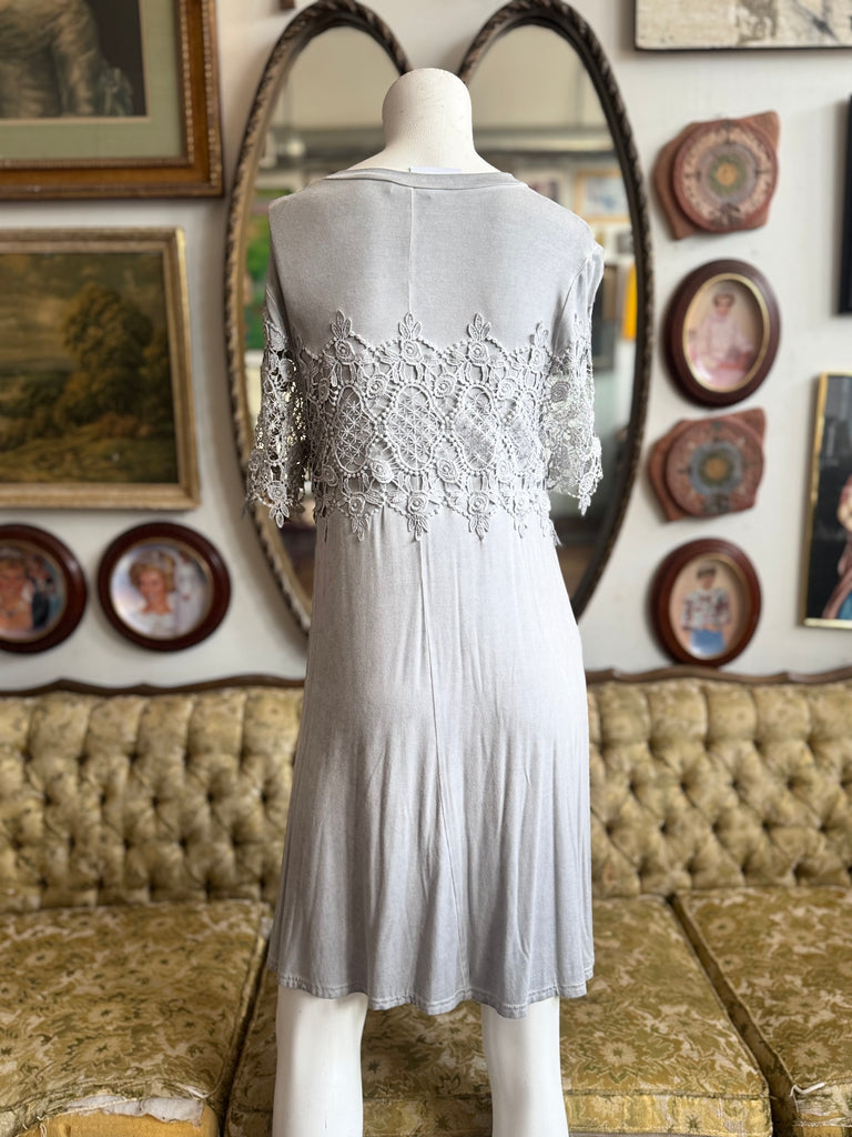 Alter’d State Gray Crochet Overlay Dress Size Small