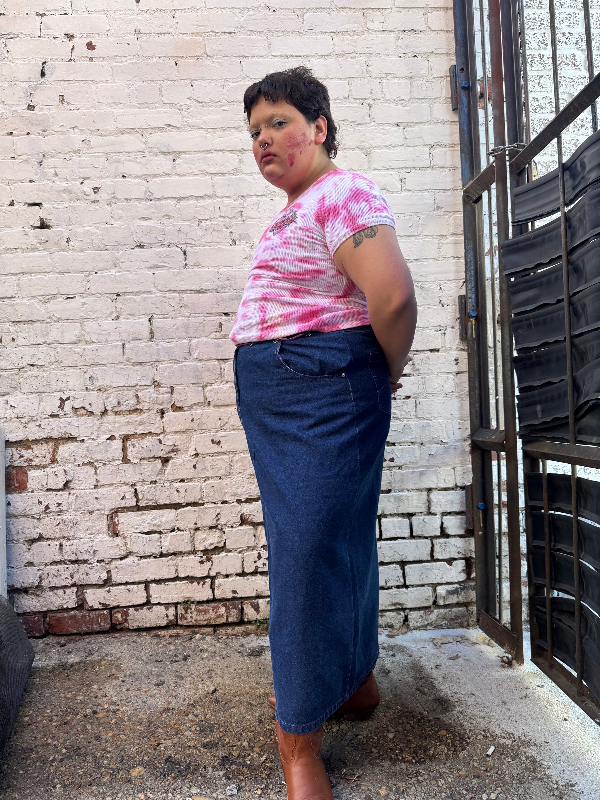 Denim Skirt 80s Plus Size Skirts Y2k Denim Maxi Skirt Size 3XL