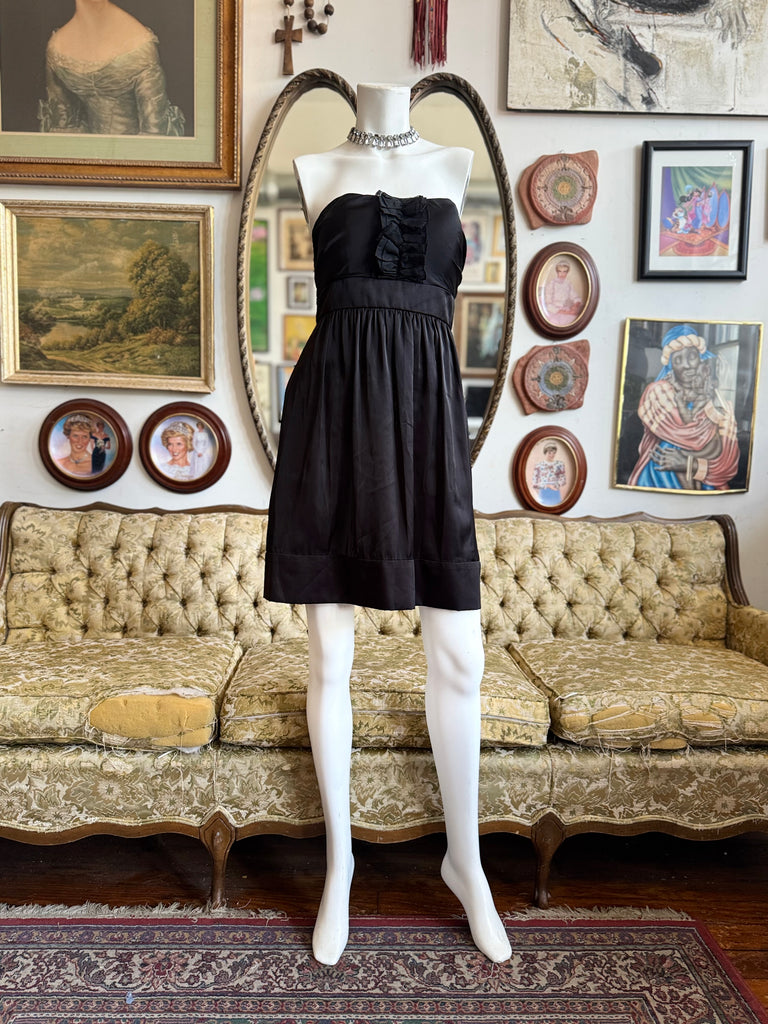 bcbg black ruffle dress NWT BCBG Elegant Black Ruffle Dress