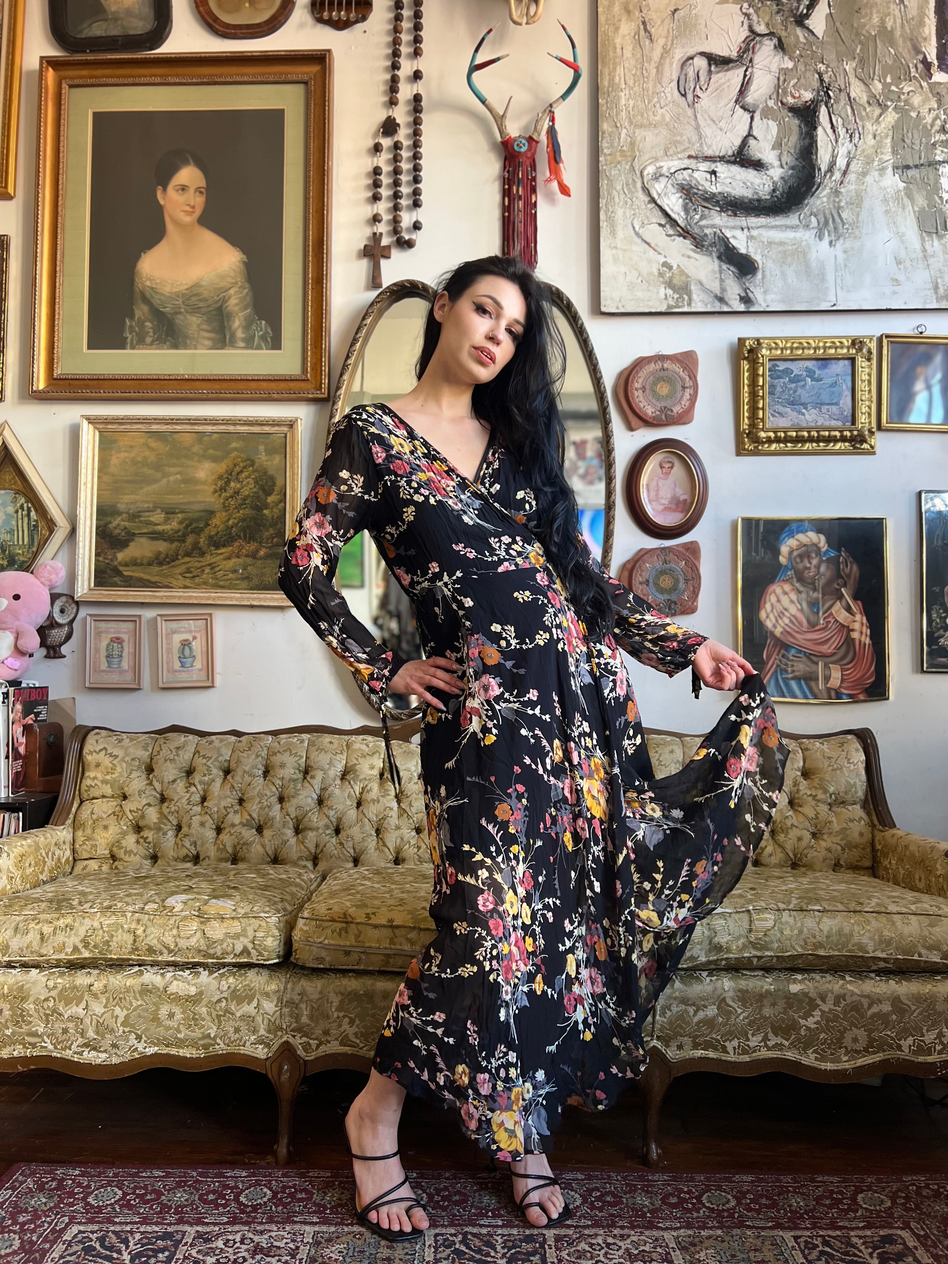 band of gypsies black floral maxi dress Band Of Gypsies Dresses | Band Of Gypsies Black And White Floral Maxi Dress | Color: Black/White | Size: S