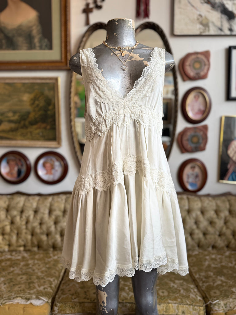 free people cream dress Free People ditsy print v-neck maxi dress in cream