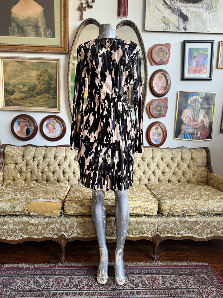 Zara Camouflage Pleated Layered Dress Medium – Rumors Richmond