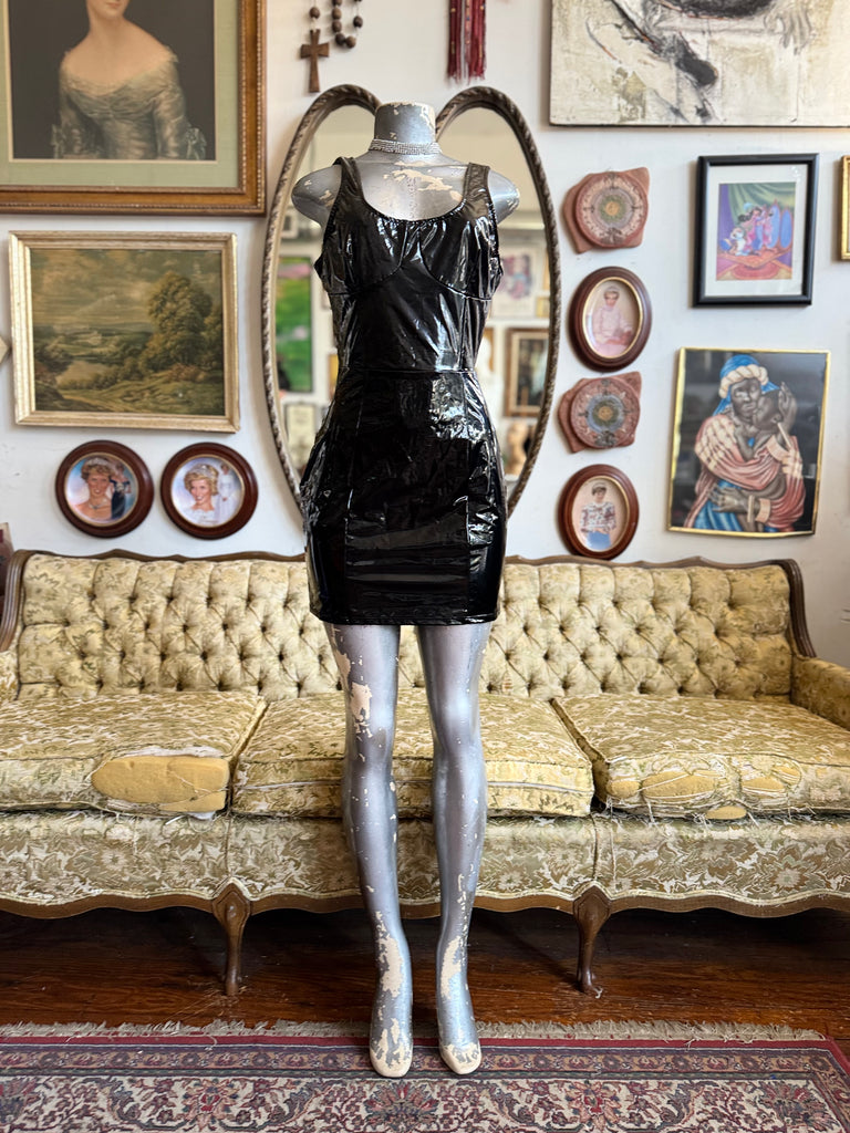 patent leather mini dress DK Size M – Rumors Richmond Ariana Grande Wears Second Material-Satin Style:Drawstring DETAILS.Side zip up closure