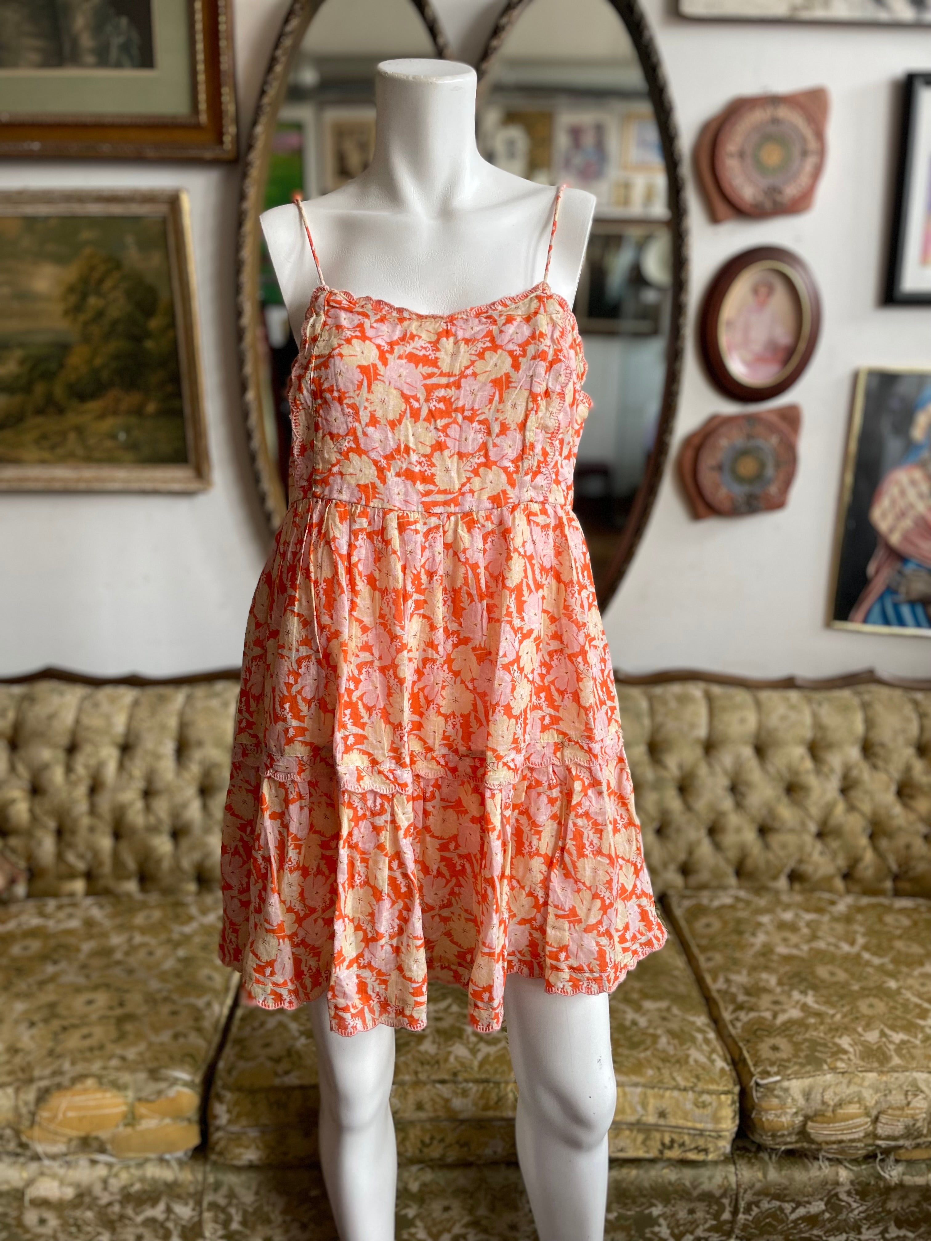Urban Outfitters Orange Floral Babydoll Sun Dress Size M Rumors Richmond Urban Outfitters Orange Floral Babydoll Sun Dress Size M Rumors Richmond