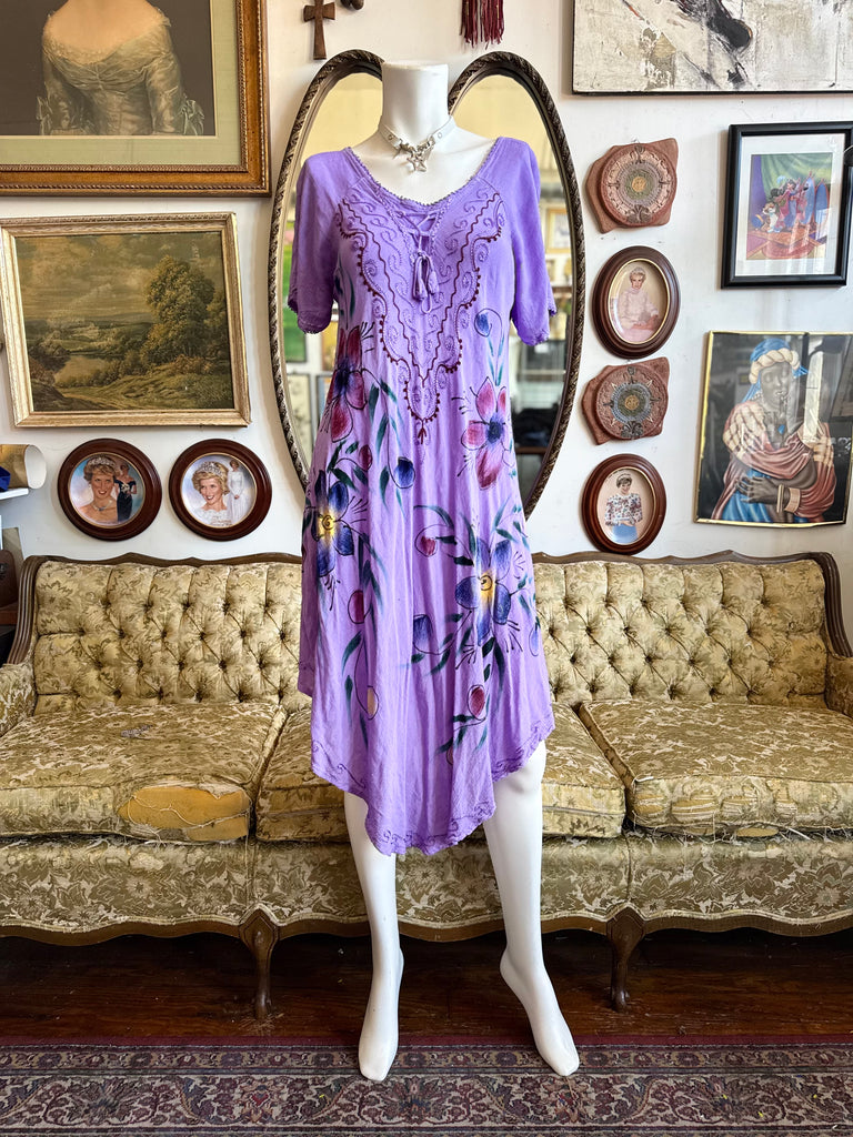 purple hippie dress Mysterious Purple Floral Maxi Slip Dress Purple XL
