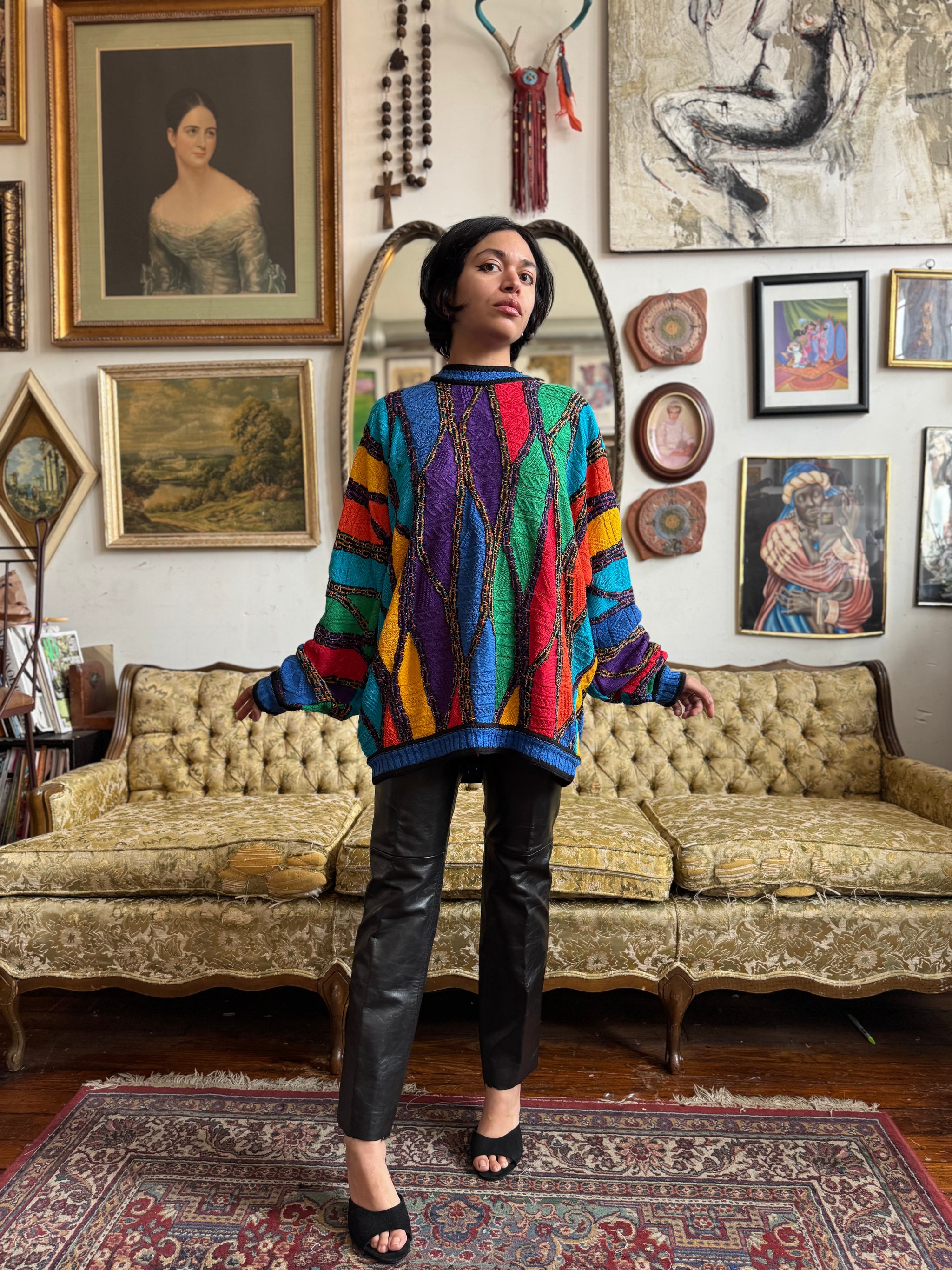 90s Vintage Coogi Multicolor Bright Sweater Knit Mens Size XL ASIS