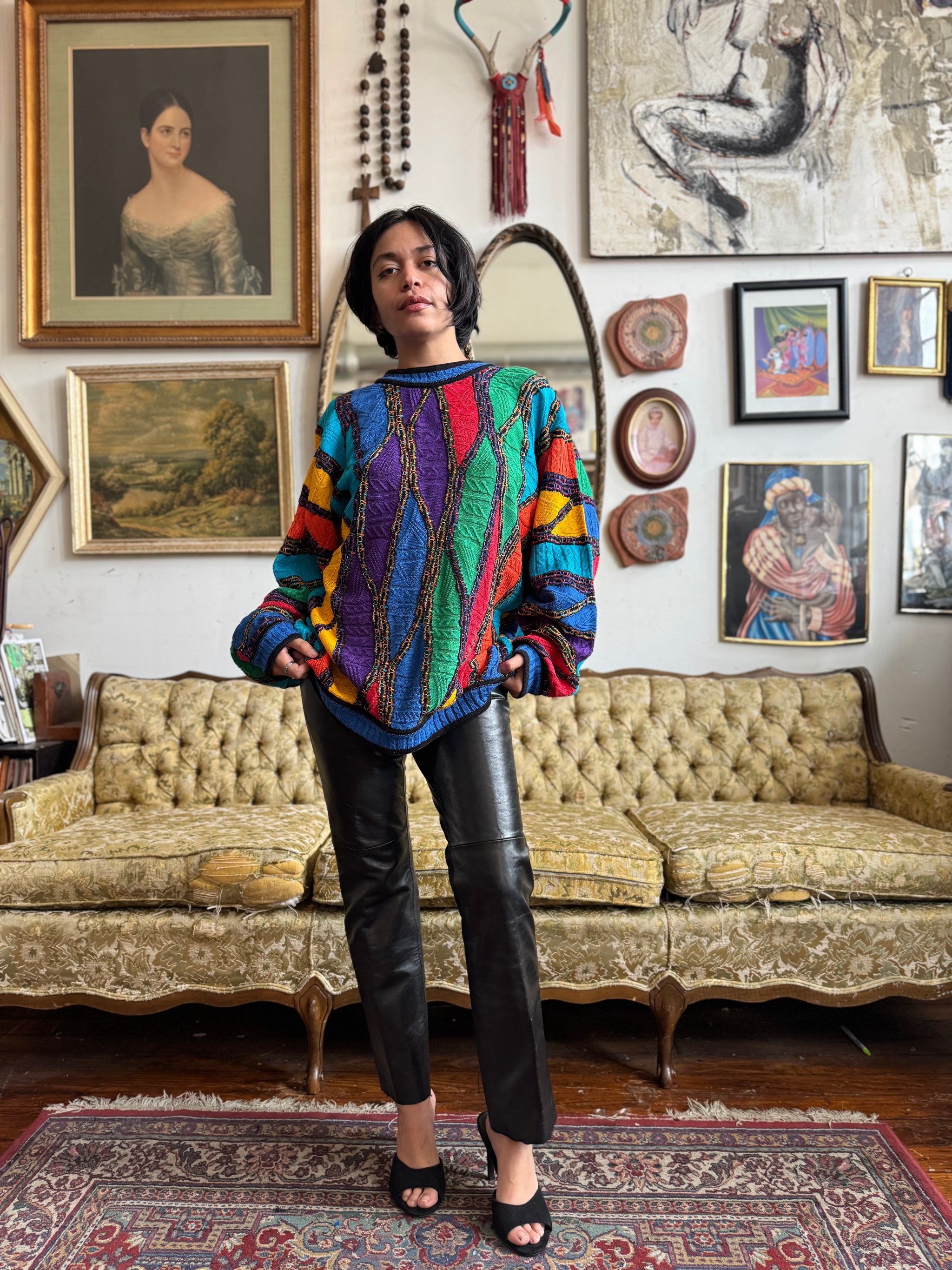 90s Vintage Coogi Multicolor Bright Sweater Knit Mens Size