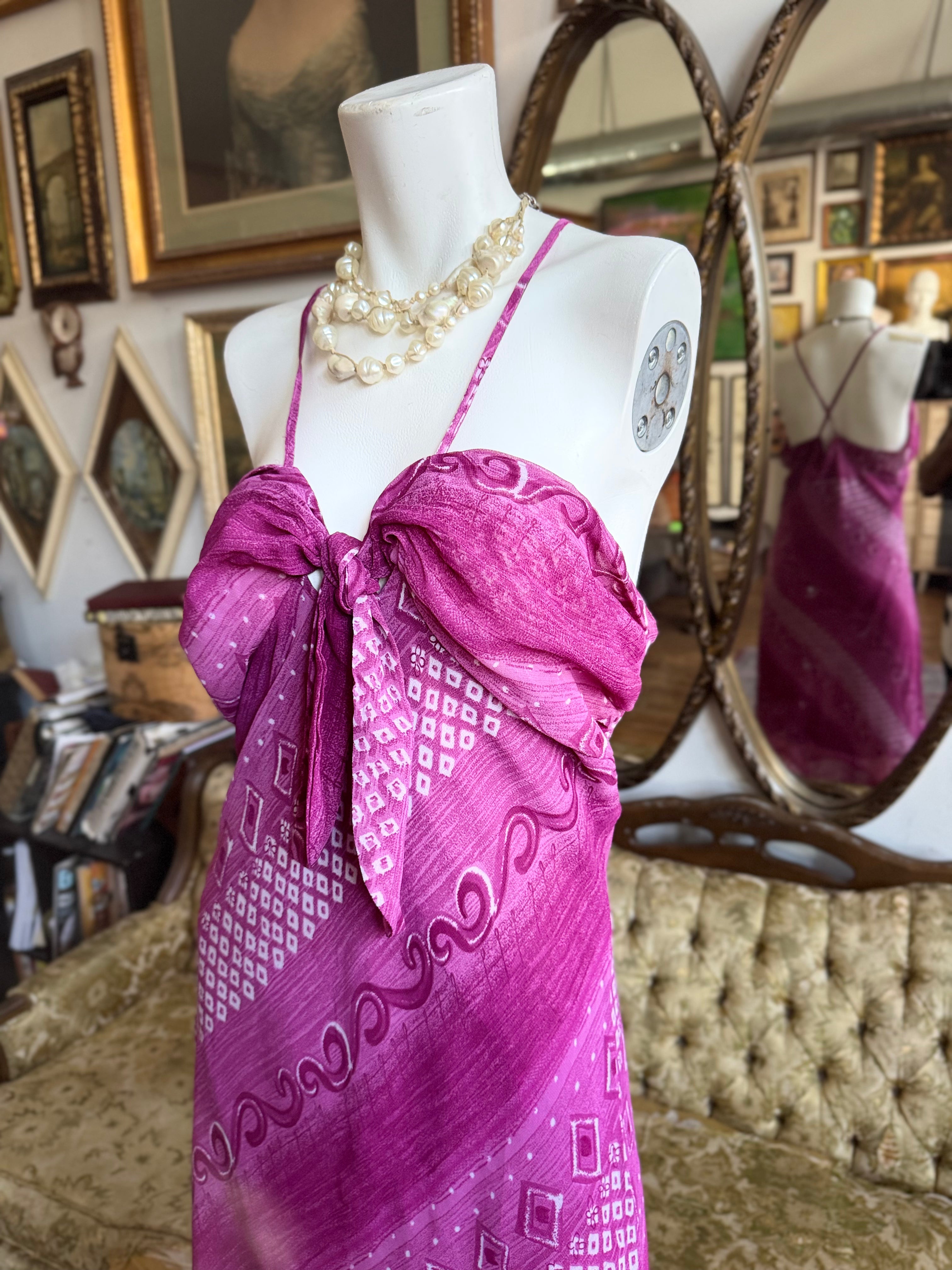 W+W Y2K Dress Dance Fuchsia Pink Midi Dress Size L/XL – Rumors Richmond W+W Y2K Dress Dance Fuchsia Pink Midi Dress Size L/XL – Rumors Richmond