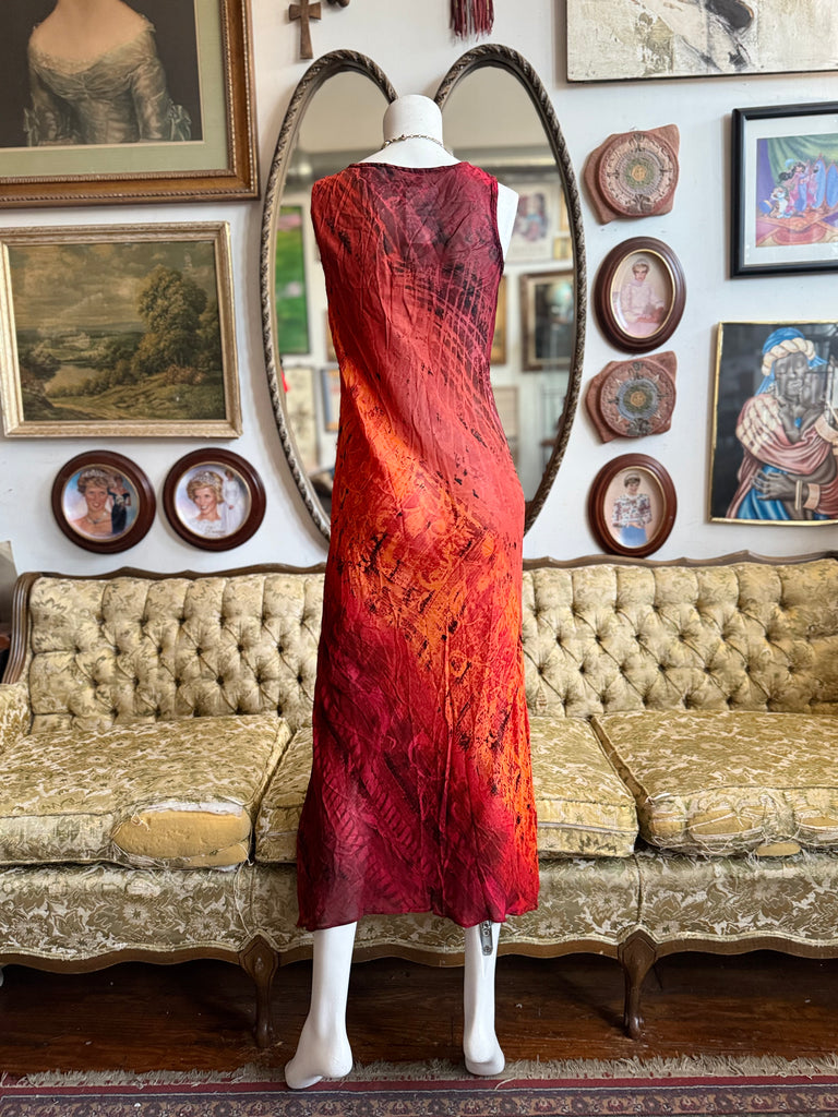 90s Sheer Sunset Maxi Dress Size 10/L – Rumors Richmond