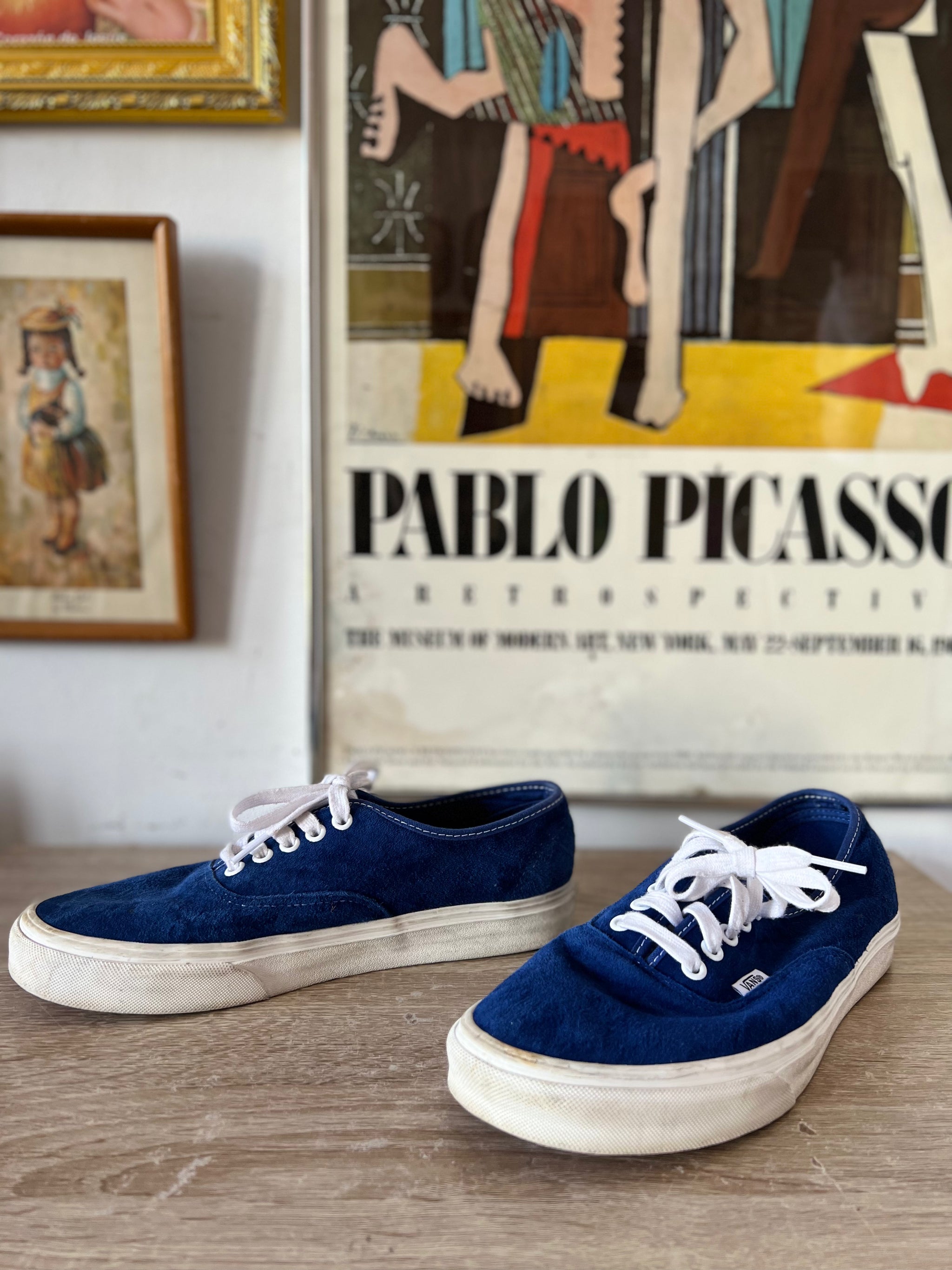 Blue suede vans authentic online